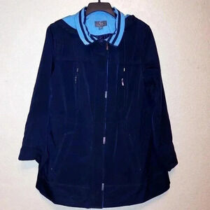 GALLERY-NEW YORK  XL Navy Blue/light Blue  Raincoat/Jacket/Windbreaker